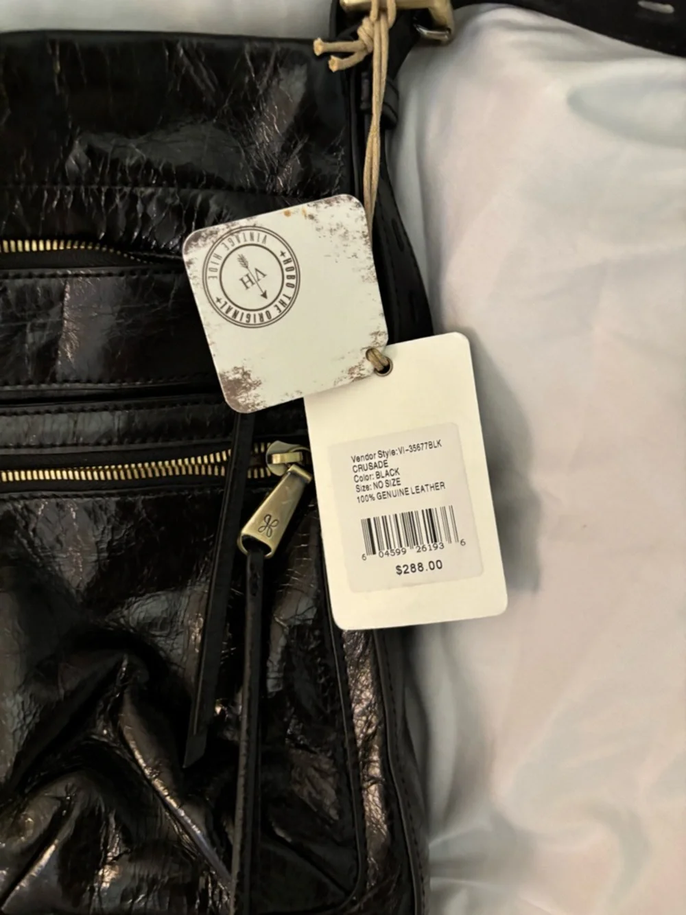 HOBO Black Leather Crossbody Bag with Front Pockets - Picture 2 of 5